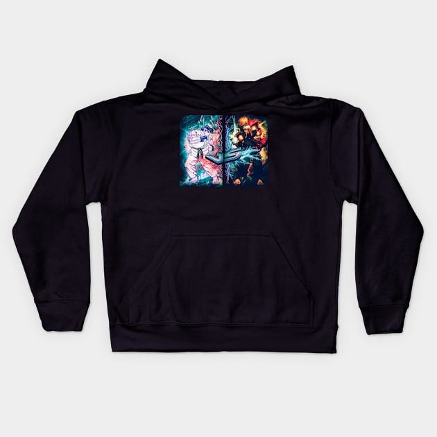 street fighter ryo vs ken gamer gift Kids Hoodie by nowsadmahi